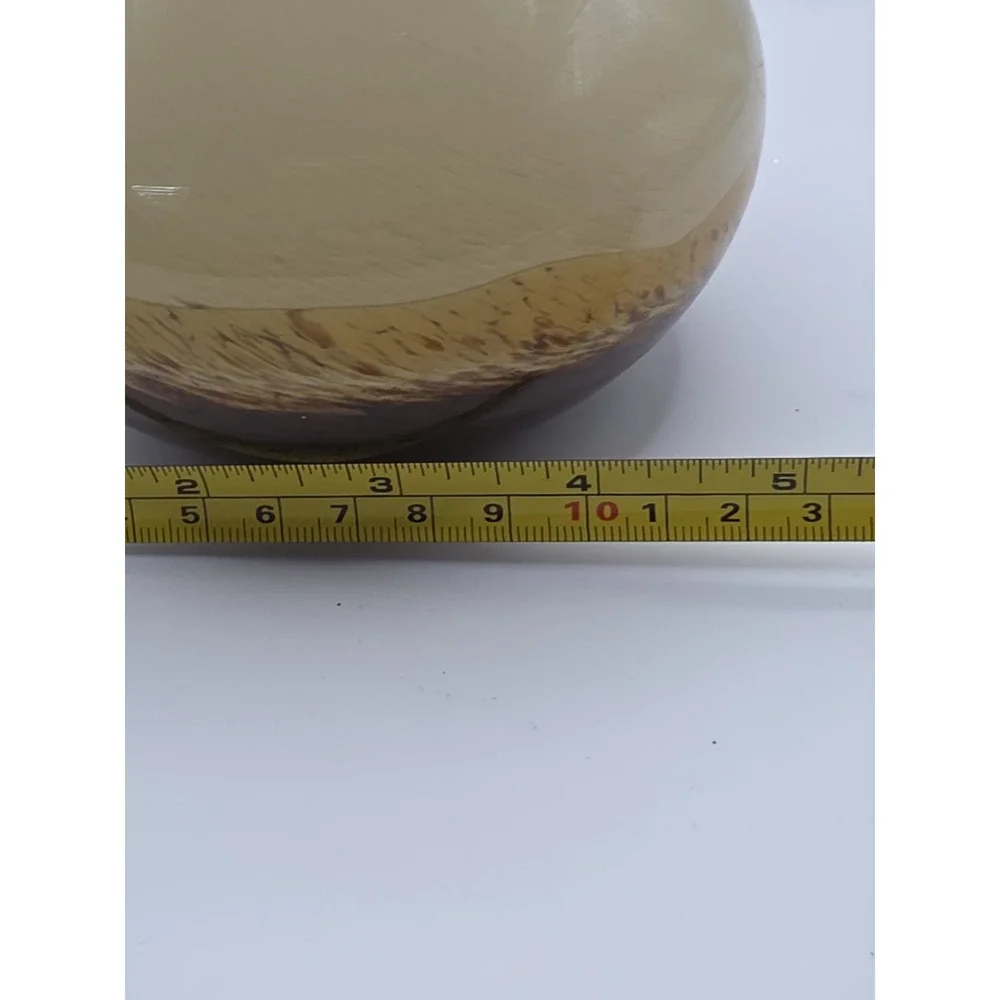 Vintage Hand Blown Art Glass Vase Browns